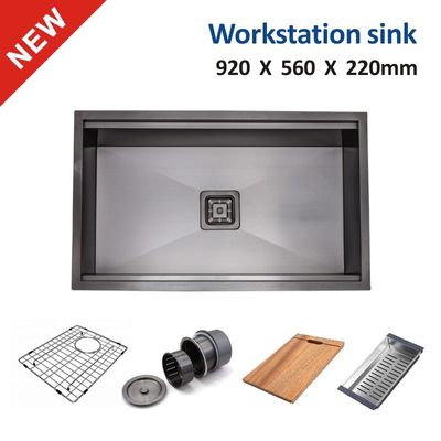 16 Gauge Stainless Steel Black 33x22 Single Bowl Drop In Sink